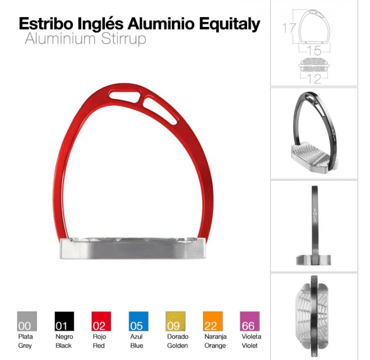 ESTRIBO INGLÉS ALUMINIO EQUITALY - Imagen 2