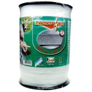 CINTA CERCA ELECTRICA (BOBINA 200 M.) ANCHO 40 MM. BLANCO