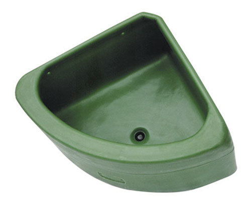COMEDERO ESQUINA TRIANGULAR CON DESAGÜE PLASTICO